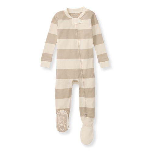 Mommy and Me Rugby Stripe Organic Cotton Sleeper Oat