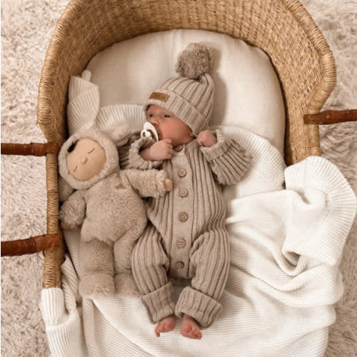 Little B's Chunky Rib Baby Jumpsuit - Oak
