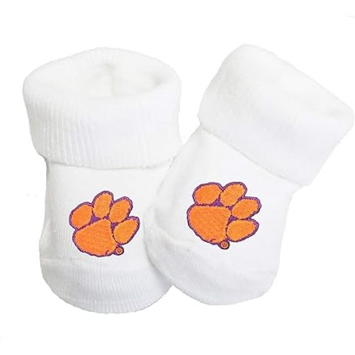 "Clemson University Tigers Baby Toe Bootie Socks: Baby Bootie, 0-9 Months"