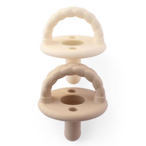 Itzy Ritzy Sweetie Silicone - Soother Pacifier - Buttercream And Toast Braids - 2pk