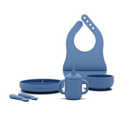 Lalo 6pc Silicone First Bites Full Kit Feeding Set - Sage