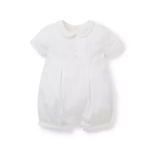 Baby White Baby Pintuck Collared Romper by Janie and Jack