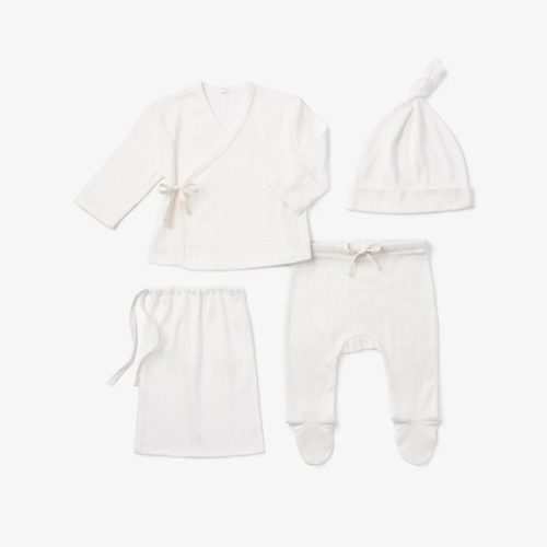White Pointelle Layette Gift Set – Elegant Baby