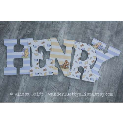 Winnie the Pooh Nursery Letters Classic Storybook Winnie the Pooh Nursery Name Piglet Tigger Nursery Winnie the Pooh decor Christmas gift