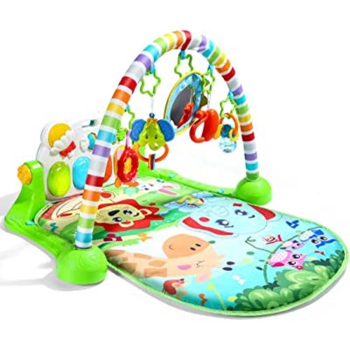 CUTE STONE Baby Gym Play Mat, Play Piano Gym with Tummy Time Activity Mat, Musical Activity Center for Infants Toddlers
