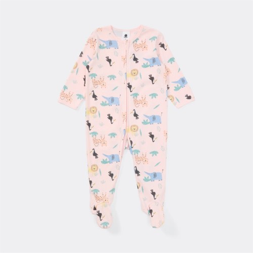 Dymples Baby Organic Cotton Safari Print Coverall - Light Pink
