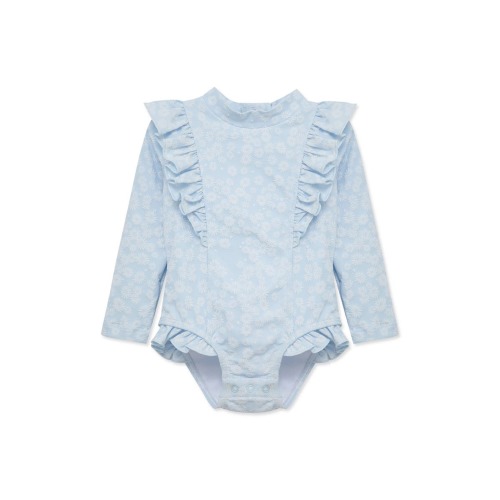 Daisy Long Sleeve One-Piece Rashguard Swimsuit