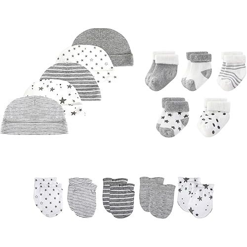 15 Pack Unisex New Born Boy Girls Hats Mittens Socks Sets Cotton Soft Infant Accessory 0-6 Months Baby Essentials