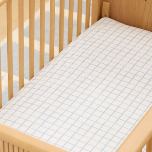 Organic Painterly Grid Crib Fitted Sheet