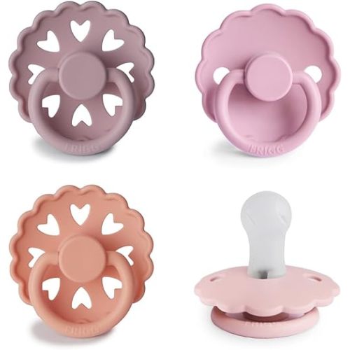 FRIGG SilkySoft Silicone Baby Pacifier 4-Pack Sunset Bliss | Made in Denmark | BPA-Free (0-6 Months)
