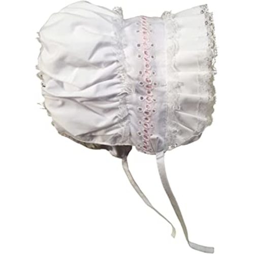 N'Ice Caps Baby Girls Bonnet White Lace Newborn Infant Toddler Sun Hat Special Occasion