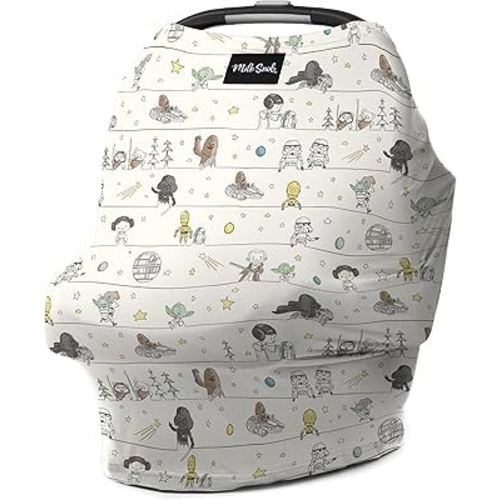 Milk Snob Original Star Wars 5-in-1 Cover, Precious Padawans, Privacy for Breastfeeding, Baby Car Seat, Carrier, Stroller, High Chair, Shopping Cart, Lounger Canopy - Newborn Essentials, Nursing Top