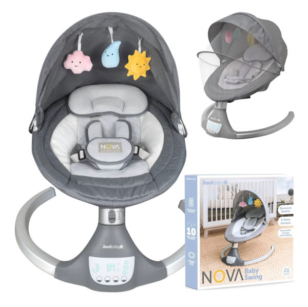 Jool Baby Nova Motorized Infant Baby Swing - Gray