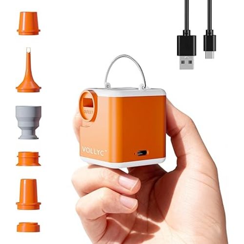 Portable Air Pump for Inflatables, 2400mAh Ultra Powerful Mini Air Mattress Pump with Camping Light, 4.5kPa Electric Air Pump Camping Gear for Pool Float, Air Mattress,Vacuum Storage Bags