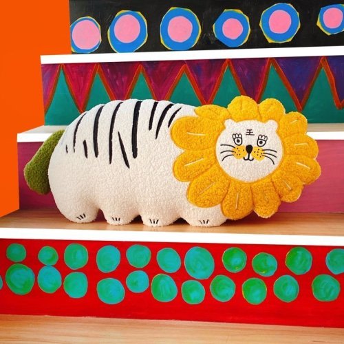 Tiger Raw Flowers Sofa Office Cushion Cute Tiger Pillow Doll