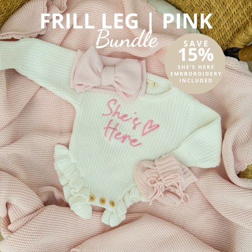 Frill Leg Birth Announcement Bundle | Pink