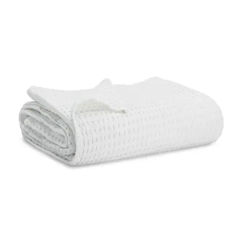 Comfy Cubs Waffle Weave Baby Blanket - 40” x 40” Cotton Blanket with Textured Design - Lightweight Swaddle for Bed, Crib, Stroller, or Couch - Soft and Cozy Cover for Toddlers, Boys & Girls - White