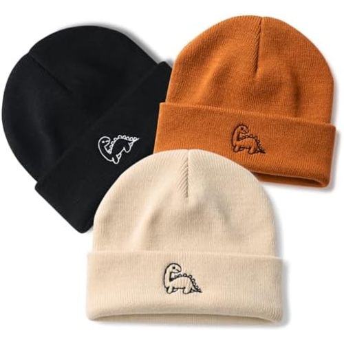 Baby Winter Beanie Hat,Kids Cute Dinosaur Soft Knit Beanie for Little Boy Girl Warm Winter Hat Caps