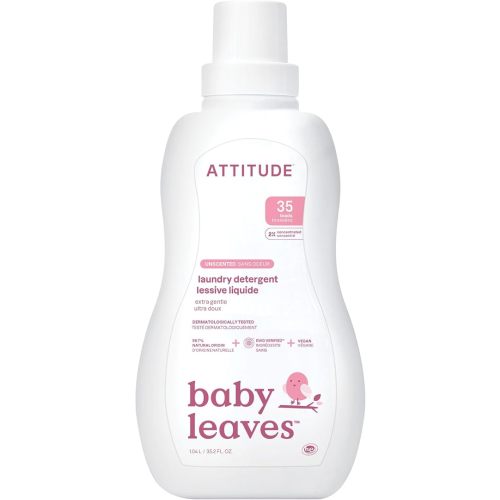 ATTITUDE Baby Laundry Detergent, EWG Verified, Plant and Mineral-Based Formula, HE Compatible, Vegan Household Products, Unscented, 35 Loads, 35.5 Fl Oz