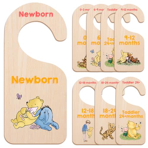 Winnie Nursery Decor Wardrobe Baby Closet Organizer-Winnie Baby Closet Divider,Daisy Design Nursery Decor Clothes Hanger Dividers for Sorting 8 from Newborn to 24+ Months