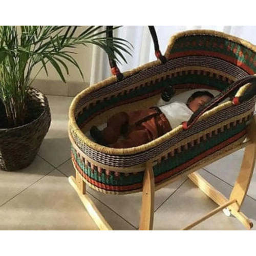 Premium Handmade Bolga Moses Basket | Heirloom Newborn Bassinet