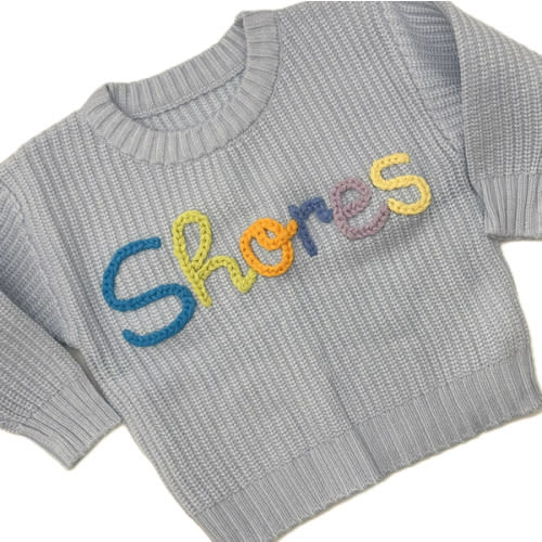 Personalized Hand Embroidered Baby Sweater
