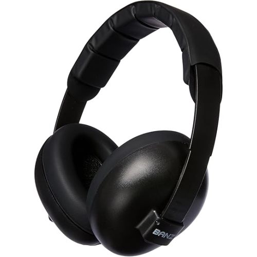 BANZ Baby Earmuffs – Noise Cancelling Headphones for Infant & Toddler Hearing Protection, Baby Ear Muffs Noise Protection, ANSI Certified, Ages 0–2 Years, Adjustable - Black