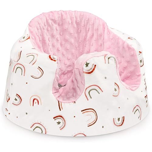 DILIMI Minky Seat Cover Compatible with Bumbo Seat, Removable Ultra Soft Comfortable Warm Seat Slipcover for Baby Girl and Boy, Rainbow