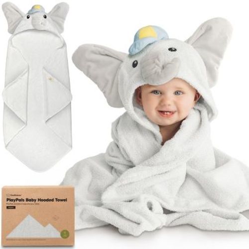KeaBabies PlayPals Baby Towels with Hood for Girls, Boys, 100% Organic Soft Cotton Hooded Bath Towels for Newborn, Kids