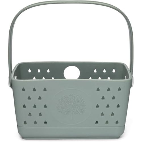 Parker Baby Bath Caddy | BPA Free & Food Grade Shower Caddy Organizer for Toys & Supplies | Quick-Dry, Sturdy & Perfect Size Shower Basket w/ Handle in Neutral Colors