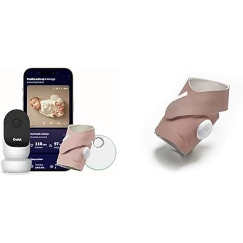 Owlet® Dream Duo 2 Smart Baby Monitor: FDA-Cleared Dream Sock® Plus Owlet Cam 2- Dusty Rose & Accessory Fabric Sock for Dream Sock Baby Monitor, Fits Babies 0 to 18 Months, Dusty Rose