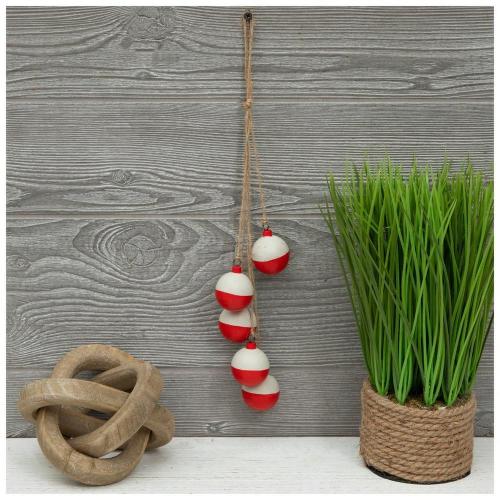 Red &amp; White Floats Wood Wall Decor