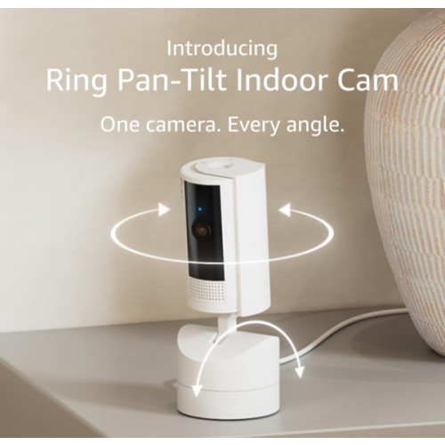 Introducing Ring Pan-Tilt Indoor Cam | See all around with 360° pan coverage, HD video, plus Two-Way Talk (2024 release) | White