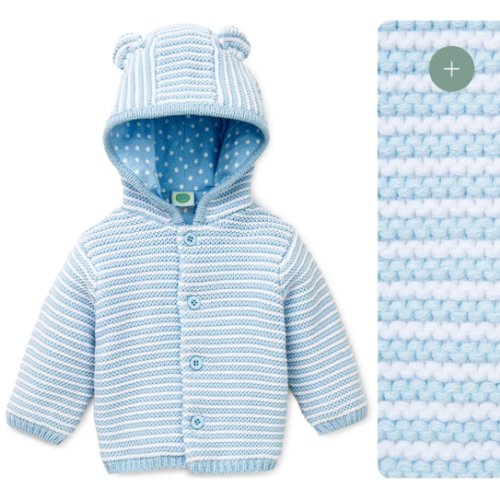 Blue Textured Hoodie