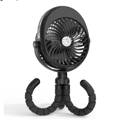 2025 Upgarded 4000mAh Misting Baby Stroller Fan, Rechargeable Battery Operated,Max 15Hrs Cooling,50ml Portable Water Sprayer Misting Fan with Flexible Tripod Clip on Car Seat Crib Treadmill Bunk Bed