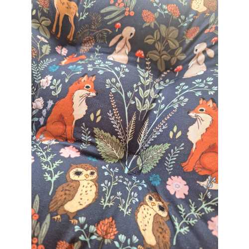 Kids Seat Cushion, Woodland, Chair Pad, Zoo, Classroom, Tufted, 12, or 18 inch, Deer, Fox, Owl, Rocking Chair, Baby Nursery Decor