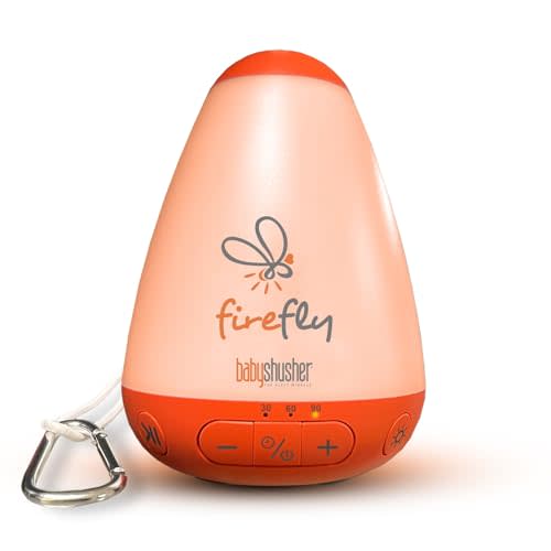 Baby Shusher Firefly Baby Soother for Crying Babies with Nightlight - White Noise Sound Machine, Baby Soother for Sleeping, Newborn Essentials for Crib, USB Rechargeable - 1 Count