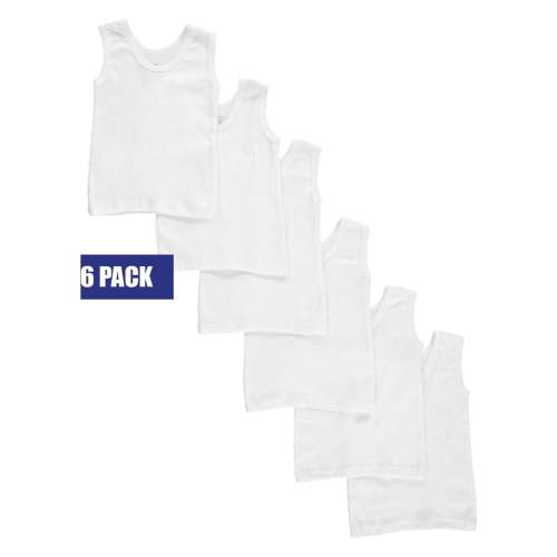 Bambini Unisex Baby 6-Pack Tank Tops - white, 6 - 12 months/14-18 lbs (Newborn)