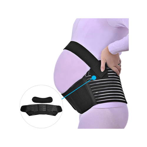 Unique Bargains Maternity Antepartum Belt Pregnant Women Abdominal Support Waist Belly Band Back Brace Black Black XXL Black M