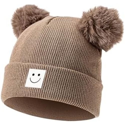 Baby Beanie Hat Toddler Infant Winter Knitted Hat Kids Soft Warm Pom Pom Beanie Cap for Boys Girls