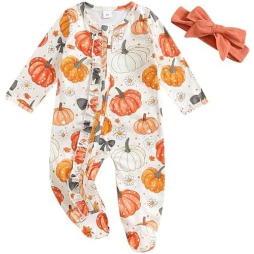 Halloween Newborn Baby Girl Clothes Infant Long Sleeve Romper Jumpsuit Bodysuit Christmas Outfits