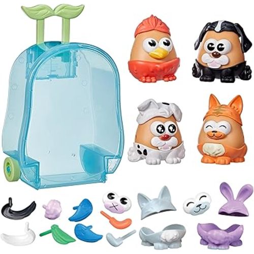 Potato Head Pet-Tato Tots, Pet-Themed Set with 31 Parts and Pieces Plus Rolling Carry Case, Toddler and Preschool Toys for Girls and Boys 2 and Up (Amazon Exclusive)