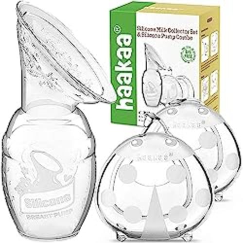 Amazon.com: haakaa Manual Breast Pump Collector 4oz/100ml and Ladybug Milk Catcher for Breastfeeding 2.5oz/75ml Combo, Made of Food Grade Silicone : Baby