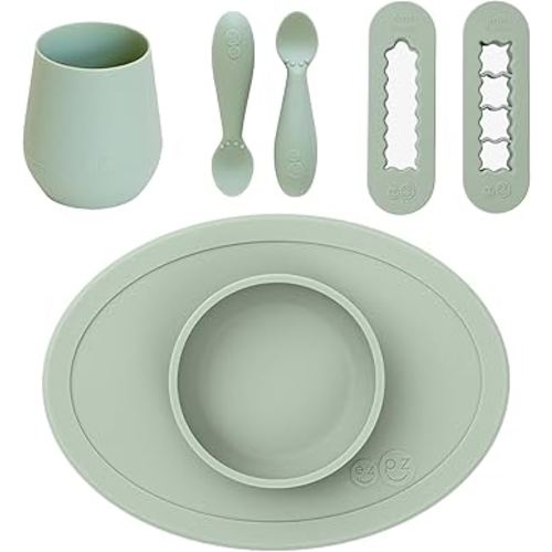 First Foods Bundle 6m+ (Sage) Tiny Bowl + Tiny Spoons + Tiny Cup + Food Cutters Baby Essentials