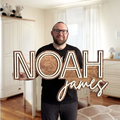 Large Name Sign for Nursery Boys Nursery Sign Custom Name Sign Layered Sign Wooden Name Sign Kids Room Decor Girls Nursery Decor