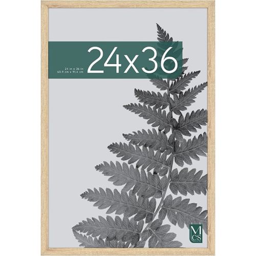 MCS Studio Gallery 24x36 Poster Frame Natural Woodgrain, Vertical & Horizontal Wall Hanging Large Picture Frame for Photos, Posters & Art Prints (1-Pack)