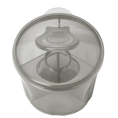 Dr. Brown's Baby Formula Dispenser with Snap-On Lid for On-The-Go Feedings,Milk Powder Dispenser for Traveling with Infant,Gray (Pack of 2)