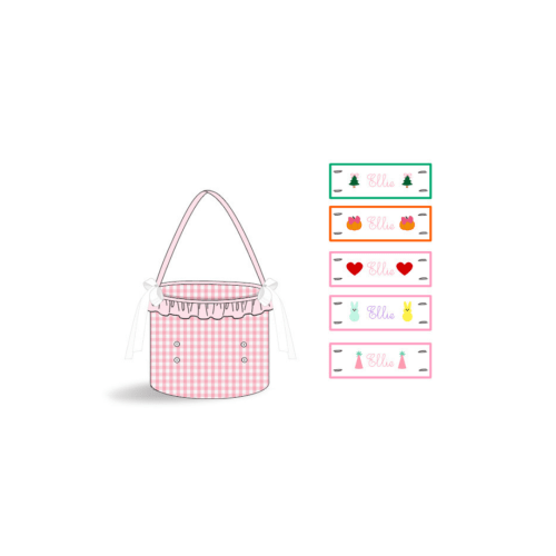Pre-Order Embroidered Interchangeable Season Pink Treat Basket