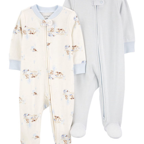 Multi Baby 2-Pack 2-Way Zip Sleep & Plays - 6M