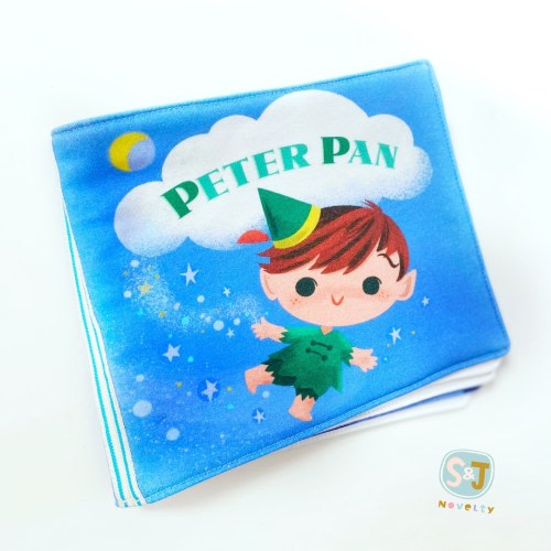 Organic Peter Pan rhyming soft book, cloth book, nursery storybook, quiet book for baby, rhyme book, baby&#39;s first book, Neverland nursery